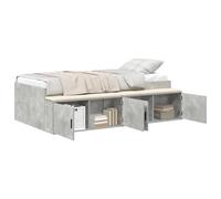 vidaXL Marco de Cama Gris concreto 75X190 cm | Madera de Calidad diseño Moderno Amplio Compartimento Adecuado para colchón de 75 x 190. Soluciones MDF Que ahorran Espacio y Son Elegantes