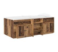 vidaXL Marco de Cama Loft con Armario 3 uds. Madera Envejecida
