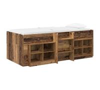 vidaXL Marco de Cama Loft con Armario 3 uds. Madera Envejecida