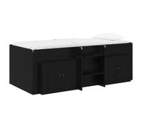 vidaXL Marco de Cama Loft con Armario con Almacenamiento 3 uds. Negro
