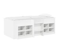 vidaXL Marco de Cama Loft con Armario con Estante 3 pcs Blanco, Cama Loft Moderna, diseño Que Ahorra Espacio, litera contemporánea, solución compacta para tu Cuarto