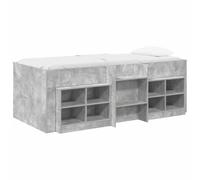 vidaXL Marco de Cama Loft con Armario con Estante 3 uds. Gris Hormigón