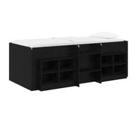 vidaXL Marco de Cama Loft con Armario con Estante 3 uds. Negro