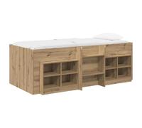vidaXL Marco de Cama Loft con Armario con Estante 3 uds. Roble Artisan