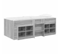 vidaXL Marco de Cama Loft con Armario con Estante 3 uds. Sonoma Gris, Cama Loft Elegante para Dormitorio, diseño Moderno Compacto, Estructura de Madera elevada, solución ahorradora de Espacio