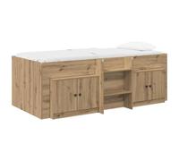 vidaXL Marco de Cama Loft con Armario con Puerta 3 uds. Roble Artisan, Cama Loft Moderna, Marco Estiloso, solución de Almacenamiento, Muebles urbanos para dormitorios Minimalistas