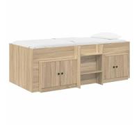 vidaXL Marco de Cama Loft con Armario con Puerta 3 uds. Roble Sonoma