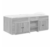 vidaXL Marco de Cama Loft con Armario con Puerta 3 uds. Sonoma Gris