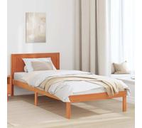 vidaXL Marco de Cama Minimalista de Madera de Pino Marrón Encerado para 1 Persona | 80 X 200 cm Montaje Sencillo Muebles de Dormitorio Individual de Madera Compacto