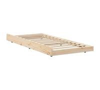 vidaXL Marco de Cama Natural de Madera Sólida de Pino | Acabado Minimalista 100 X 200 cm Soporta Una Persona Montaje Fácil para Dormitorios Y Habitaciones de Invitados Interior Base Duradera Soporte