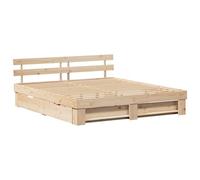 vidaXL Marco de Cama Plataforma 200 cm x 200 cm de Madera de Pino Macizo, diseño Moderno en marrón, con Mucho Espacio de Almacenamiento Gracias a Dos cajones Debajo. Soporte de Listones Resistente y