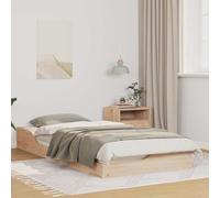 vidaXL Marco de Cama Plataforma 80 x 200 cm, Madera de Pino sólida, Acabado marrón. Unisex, Moderno, Ideal para Dormitorio. Montaje fácil, Textura Mate, bajo Perfil. Cajón Incluido y Listones no fle