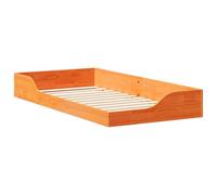 vidaXL Marco de Cama Platform Color Marrón Cera 90 x 190 cm Madera de Pino Sólida, Listones Rígidos, Acabado Mate, Montaje Fácil, Perfil Bajo, con Cajón de Almacenamiento, Ideal para Dormitorios Mode