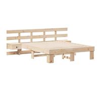 vidaXL Marco de Cama Platform de con mesas Laterales integradas en Madera: Pino Macizo marrón de 120 x 190 cm. Diseño contemporáneo sin Necesidad de boxspring. Incluye cajones de Almacenamiento. Fáci