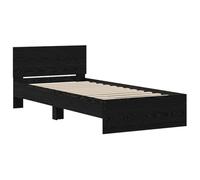 vidaXL Marco de Cama Roble Negro 90X190 cm Madera Elaborada para Dormitorio con Diseño Duradero Y Acabado Mate Fácil Montaje Soporta Una Persona Ideal Cuarto de Huéspedes Individual Compacto Adulto