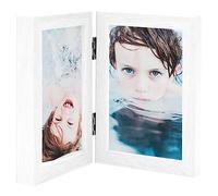 vidaXL Marco de Foto Collage Plegable Mesa Fotografía Decoración Adorno Póster Sala de Estar Dormitorio Oficina Blanco 2X(21x29,7 cm)