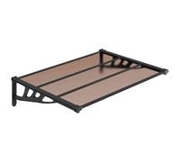 vidaXL Marquesina de Puerta policarbonato Negro 122x90 cm, marquesina de Puerta, pérgola de Puerta de Entrada, toldo de Puerta, marquesinas de Puerta