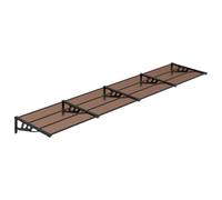 vidaXL Marquesina de Puerta policarbonato Negro 396x90 cm
