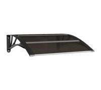 vidaXL Marquesina de Puerta, Toldo para Porche Ventana, Refugio de Lluvia Nieve, Marquesina Exterior, Policarbonato Negro 80x75 cm