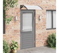 vidaXL Marquesina de Puerta, Toldo para Porche Ventana, Refugio de Lluvia Nieve, Marquesina Exterior, Policarbonato Negro y Transparente 100x75 cm
