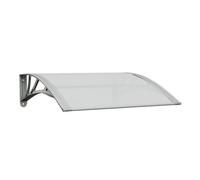 vidaXL Marquesina de Puerta, Toldo para Porche Ventana, Refugio de Lluvia Nieve, Marquesina Exterior, Policarbonato Gris y Transparente 80x75 cm