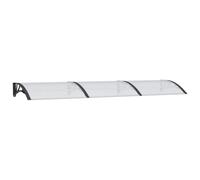 vidaXL Marquesina de Puerta, Toldo para Porche Ventana, Refugio de Lluvia Nieve, Marquesina Exterior, Policarbonato Negro y Transparente 300x75 cm