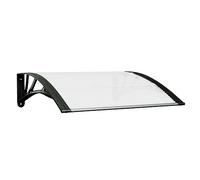 vidaXL Marquesina de Puerta, Toldo para Porche Ventana, Refugio de Lluvia Nieve, Marquesina Exterior, Policarbonato Negro y Transparente 80x75 cm