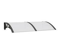 vidaXL Marquesina de Puerta, Toldo para Porche Ventana, Refugio de Lluvia Nieve, Marquesina Exterior, Policarbonato Negro y Transparente 150x75 cm