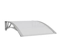 vidaXL Marquesina de Puerta, Toldo para Porche Ventana, Refugio de Lluvia Nieve, Marquesina Exterior, Policarbonato Gris y Transparente 100x75 cm