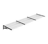 vidaXL Marquesina de Puerta, Toldo para Porche Ventana, Refugio de Lluvia Nieve, Marquesina Exterior, Policarbonato Negro y Transparente 358,5x90 cm