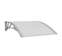 vidaXL Marquesina de Puerta, Toldo para Porche Ventana, Refugio de Lluvia Nieve, Marquesina Exterior, Policarbonato Gris y Transparente 100x75 cm