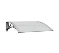 vidaXL Marquesina para Puerta Gris y Transparente de policarbonato 80x75 cm
