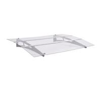 vidaXL Marquesina para puerta PC plata y transparente 150x90 cm PET, marquesina de puerta, pérgola de puerta de entrada, toldo de puerta