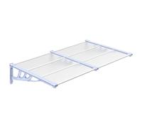 vidaXL Marquesina Puerta policarbonato Gris y Transparente 152,5x90 cm