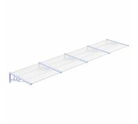 vidaXL Marquesina puerta policarbonato gris y transparente 396x90 cm, marquesina de puerta, pérgola de puerta de entrada, toldo de puerta