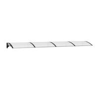 vidaXL Marquesina puerta policarbonato negro y transparente 400x80 cm, marquesina de puerta, pérgola de puerta de entrada, toldo de puerta
