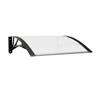 vidaXL Marquesina Puerta policarbonato Negro y Transparente 80x75 cm