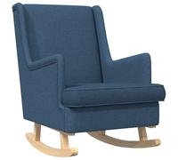vidaXL Mecedora Azul 62 x 80 x 85 cm Tela, Silla Mecedora tapizada, Asiento con Estilo y Madera, diseño Moderno para relajarte en Sala o Dormitorio