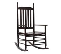 Vidaxl mecedora con asiento curvo madera de álamo marrón