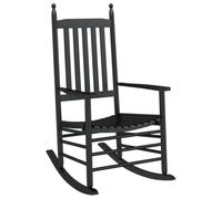 vidaXL Mecedora con Asiento Curvo Madera Maciza de álamo Negro, Mecedora de sillón, Mecedora de Madera, Banco balancín, Mecedora al Aire Libre