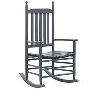 Mecedora Con Asiento Curvado Madera De Álamo Gris Vidaxl