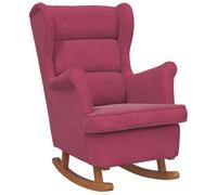 vidaXL Mecedora con Respaldo Alto de Terciopelo y Madera Maciza