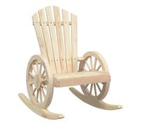 vidaXL Mecedora de Jardín Adirondack, Silla con Respaldo Reposabrazos, Sillón de Picnic, Tumbona para Balcón Patio Terraza, Madera Maciza de Abeto