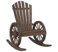 vidaXL Mecedora de Jardín Adirondack, Tumbona con Respaldo Reposabrazos, Silla de Picnic, Sillón para Patio Terraza, Madera Maciza de Abeto