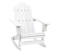 vidaXL Mecedora de Jardín de Madera Blanca Silla Asiento Hamaca Patio Exterior