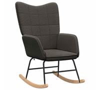 vidaXL Mecedora Moderna Gris Oscuro Asiento Acogedor y Cómodo para el Interior - Sillón de Tela Texturizada para la Sala de Estar - para Una Persona - Montaje Fácil - Apoyabrazos Ajustables - Li