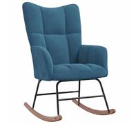 vidaXL Mecedora para interiores, sala de estar, dormitorio, oficina, mecedora, relax, columpio, salón, muebles para el hogar, terciopelo azul