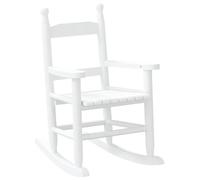 vidaXL Mecedora para niños Madera Maciza de álamo Blanca, Mecedora de Exterior, Mecedora de jardín, Mecedora de Madera pequeña, Mecedora de Madera
