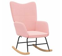 vidaXL Mecedora Rosa Tela Sherpa, Sillón para Sala, Silla Mecedora Moderna, Asientos Elegantes, Rocker Acolchado, Estilo Minimalista para tu hogar