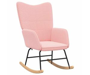 vidaXL Mecedora Rosa Tela Sherpa, Sillón para Sala, Silla Mecedora Moderna, Asientos Elegantes, Rocker Acolchado, Estilo Minimalista para tu hogar